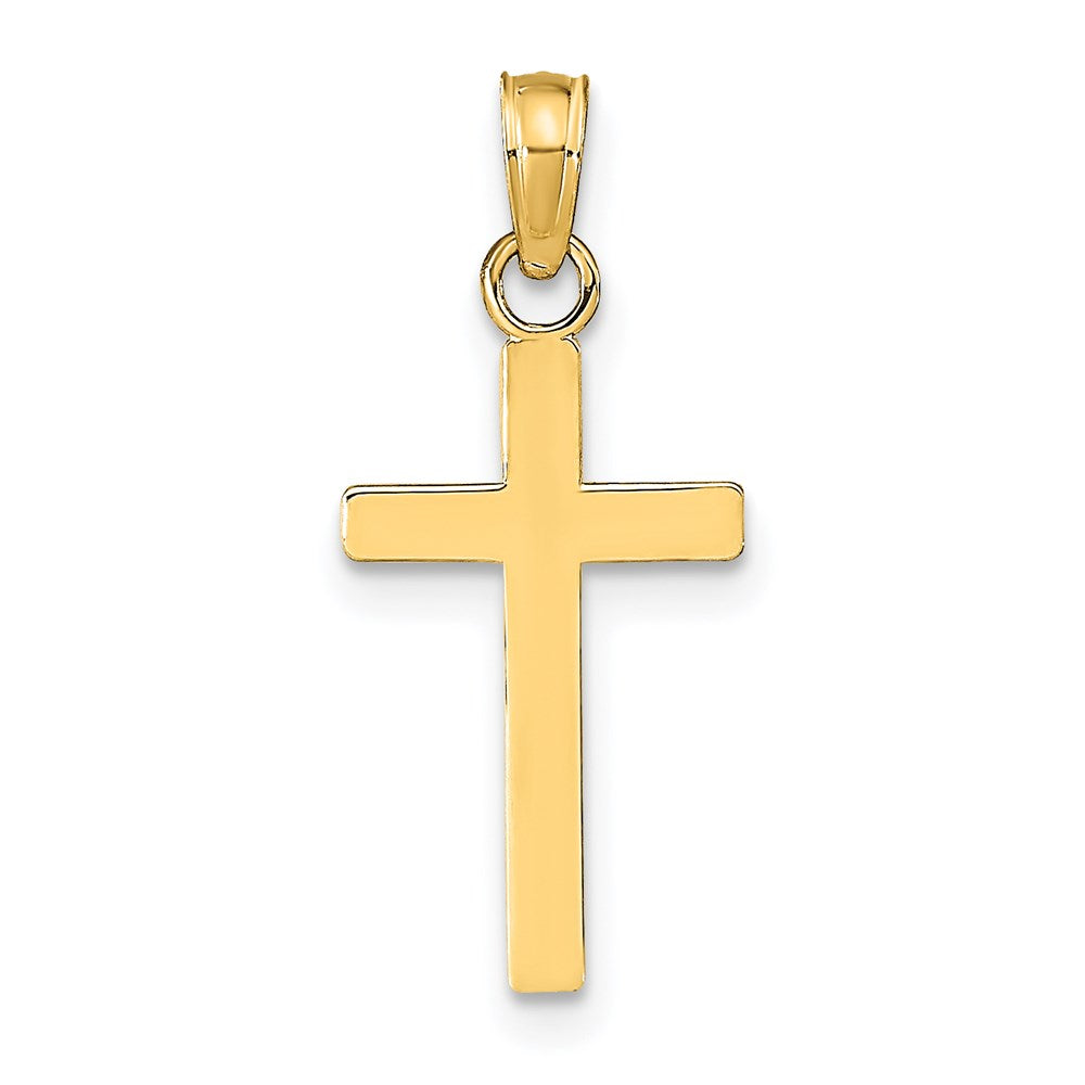 Million Charms 14K Yellow Gold Themed Polished Relgious Cross Pendant