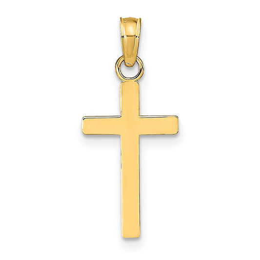 Million Charms 14K Yellow Gold Themed Polished Relgious Cross Pendant
