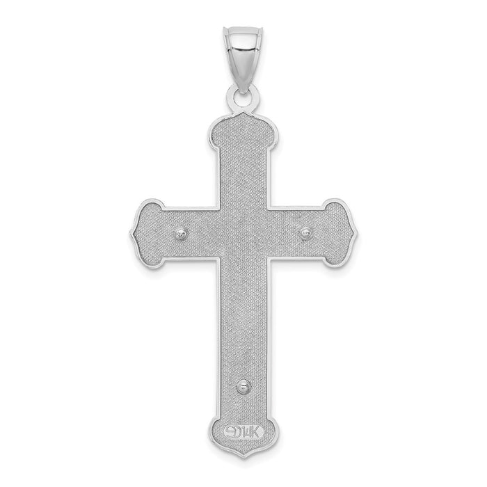 Million Charms 14K White Gold Themed Relgious Crucifix Relgious Cross Charm