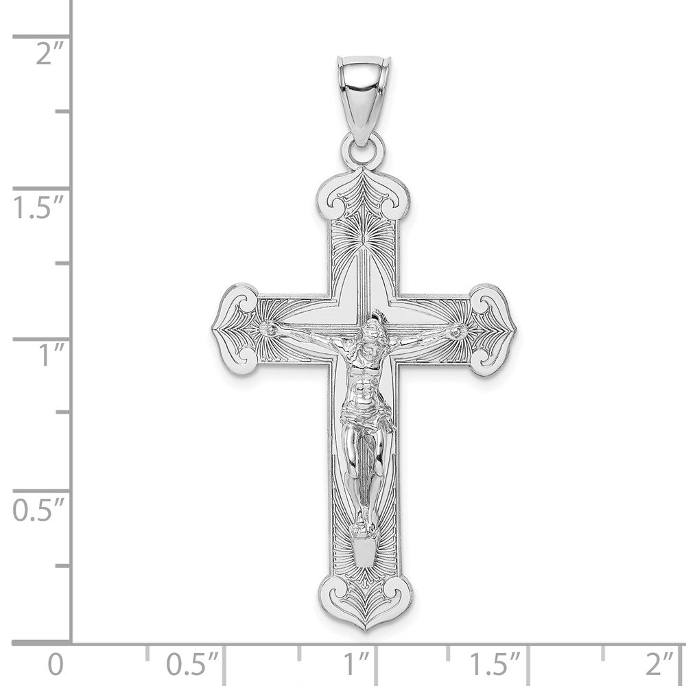 Million Charms 14K White Gold Themed Relgious Crucifix Relgious Cross Charm