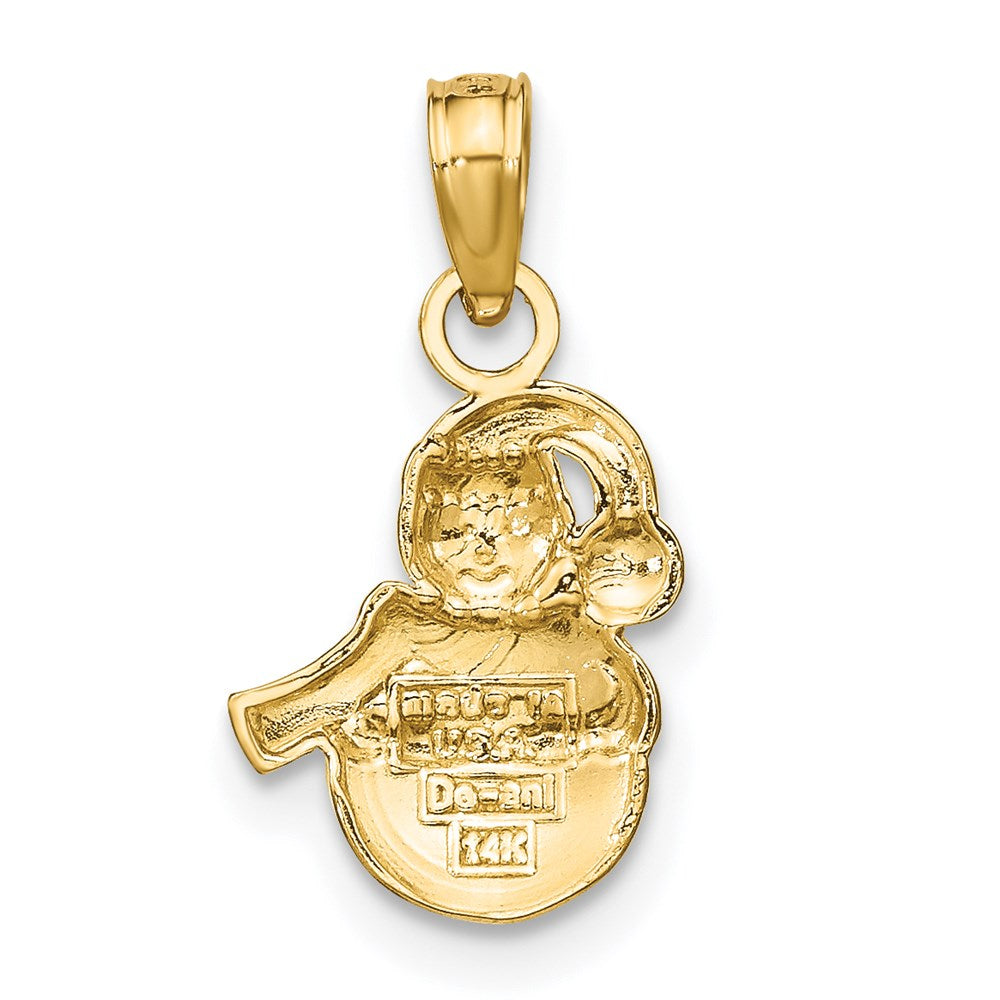 Million Charms 14K Yellow Gold Themed Snowman Pendant