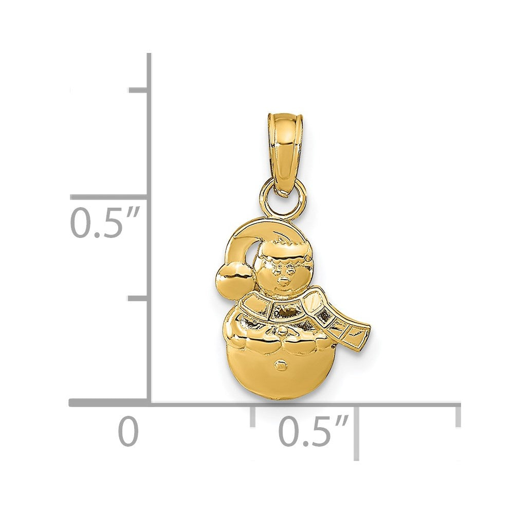 Million Charms 14K Yellow Gold Themed Snowman Pendant