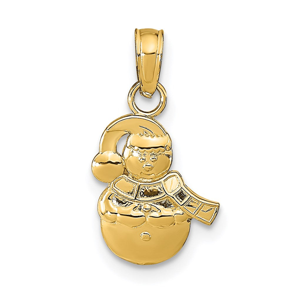 Million Charms 14K Yellow Gold Themed Snowman Pendant