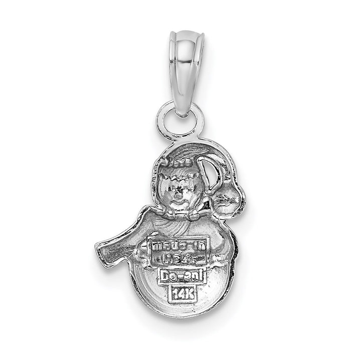 Million Charms 14K White Gold Themed 2-D Scarf & Hat Snowman Charm