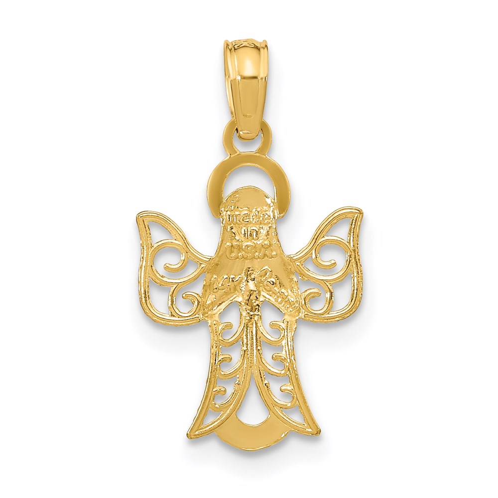 Million Charms 14K Yellow Gold Themed Angel Pendant
