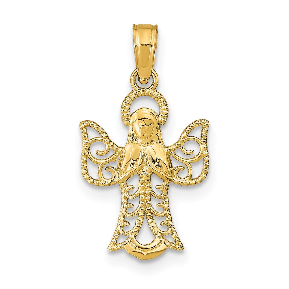 Million Charms 14K Yellow Gold Themed Angel Pendant