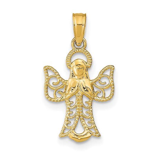 Dije de ángel temático Million Charms en oro amarillo de 14 quilates