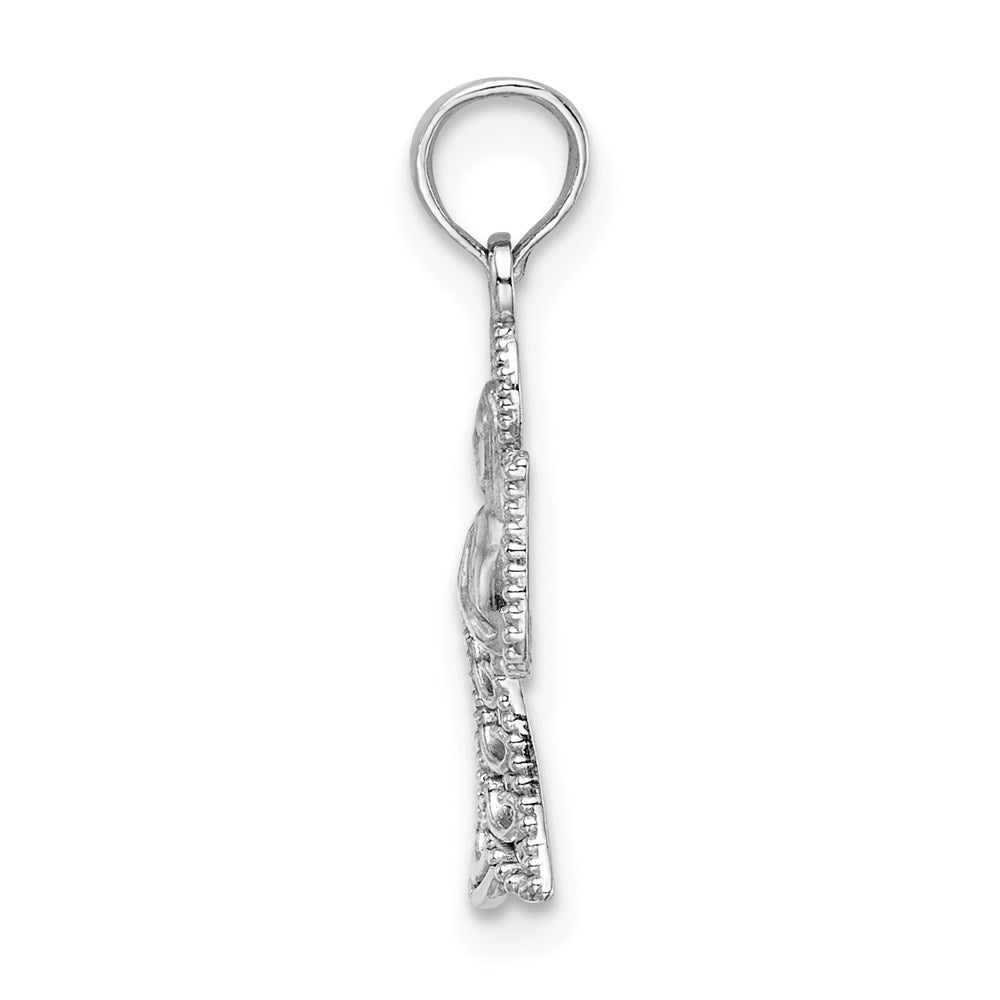 Million Charms 14K White Gold Themed Angel Pendant