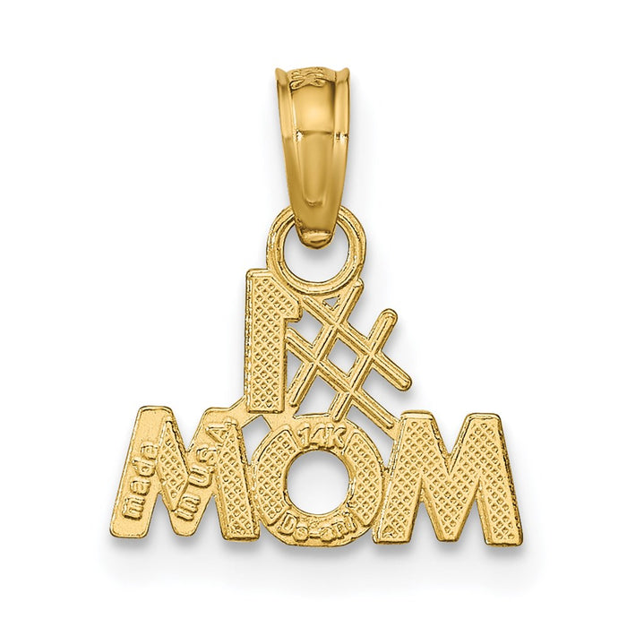 Million Charms 14K Yellow Gold Themed Polished #1 Mom Pendant