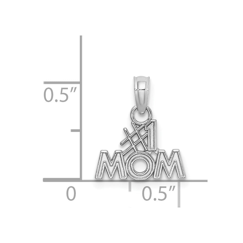 Million Charms 14K White Gold Themed #1 Mom Charm