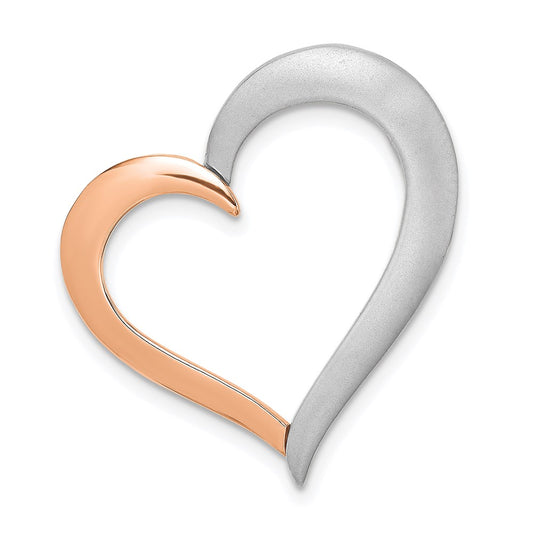 Million Charms 14K Two-Tone Polished & Satin Heart Chain Slide