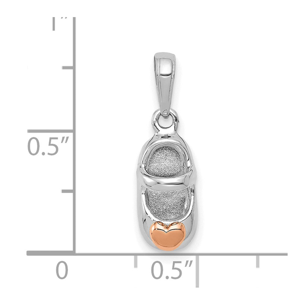Million Charms 14K Two-Tone White With Rose Gold Themed Baby Shoe Charm