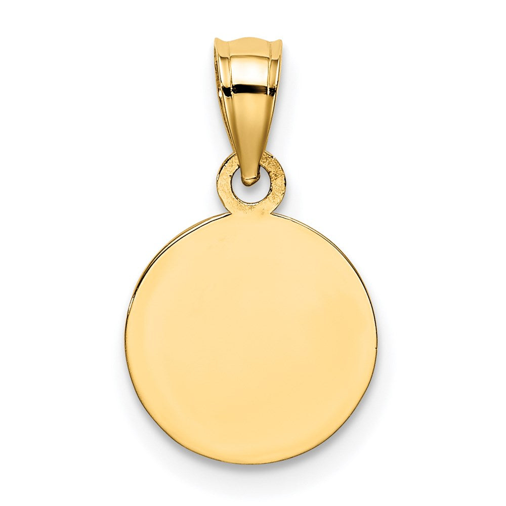 Million Charms 14K Yellow Gold Themed 10Mm Engraved Angel Coin Charm