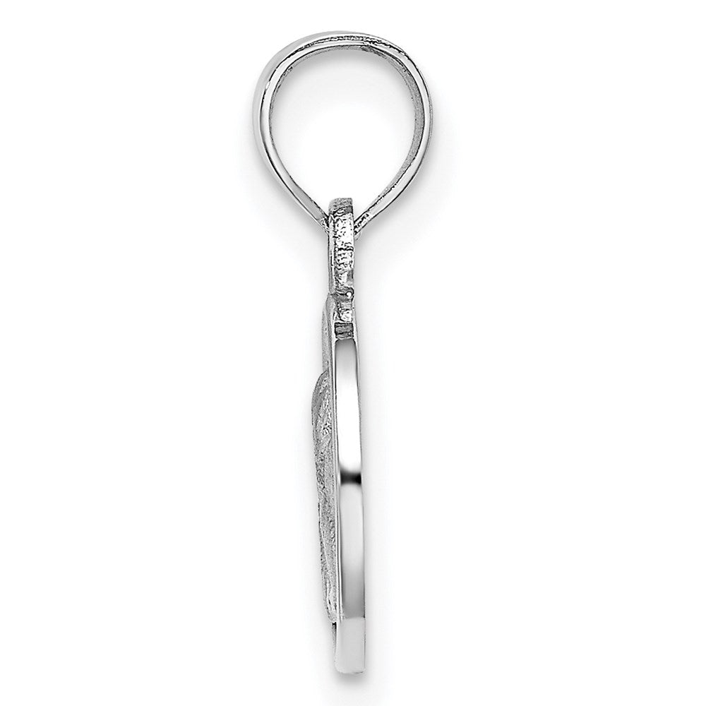 Million Charms 14K White Gold Themed 10Mm Engraved Angel Coin Charm