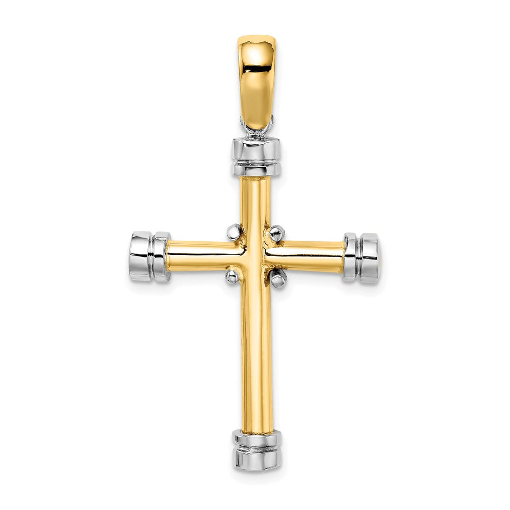Million Charms 14K Two-Tone Polished With X In Center Cross