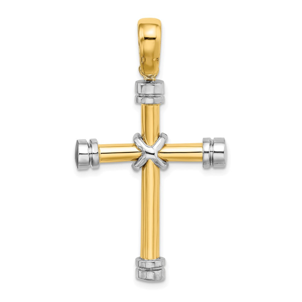 Million Charms 14K Two-Tone Polished With X In Center Cross