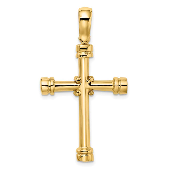 Million Charms 14K Yellow Gold Themed Polished With X Center Cross