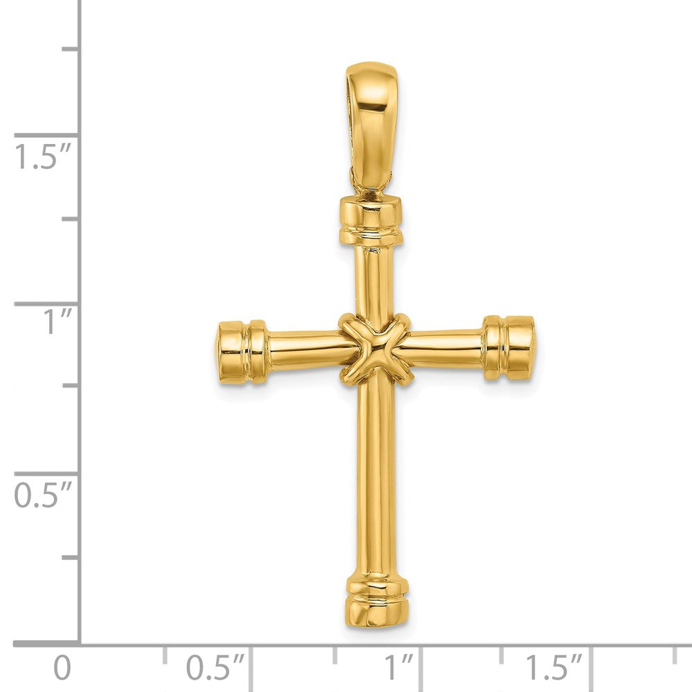 Million Charms 14K Yellow Gold Themed Polished With X Center Cross