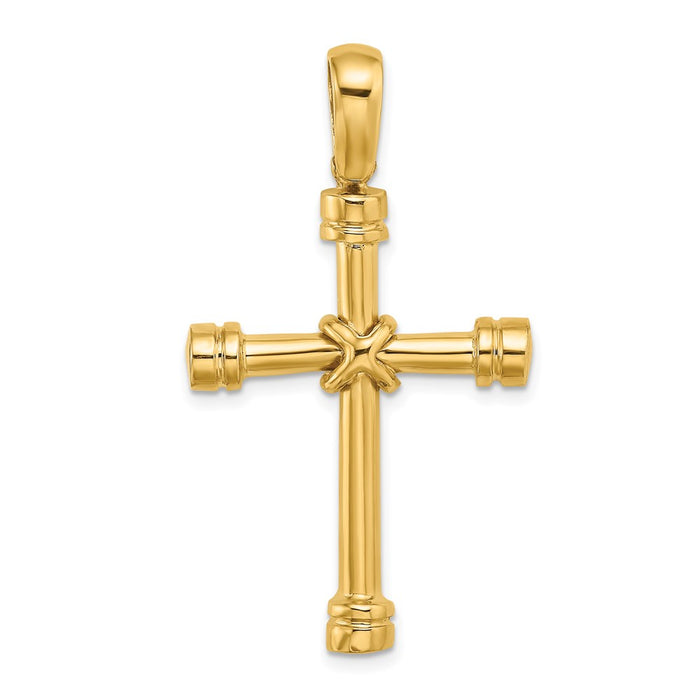 Million Charms 14K Yellow Gold Themed Polished With X Center Cross