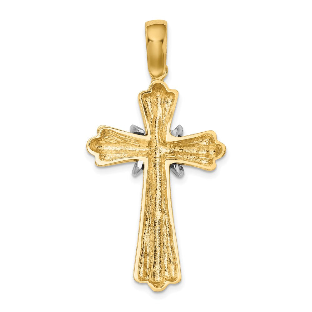 Million Charms 14K Two-Tone With X Center Ribbed Cross