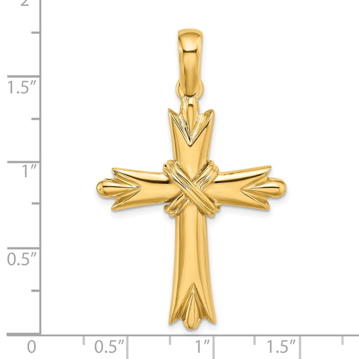 Million Charms 14K Yellow Gold Themed Polished With X Center Cross