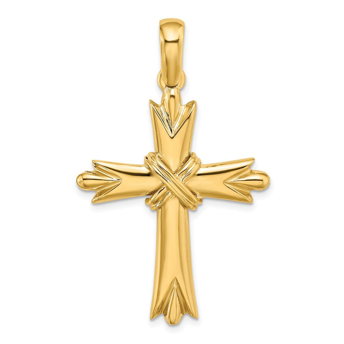 Million Charms 14K Yellow Gold Themed Polished With X Center Cross