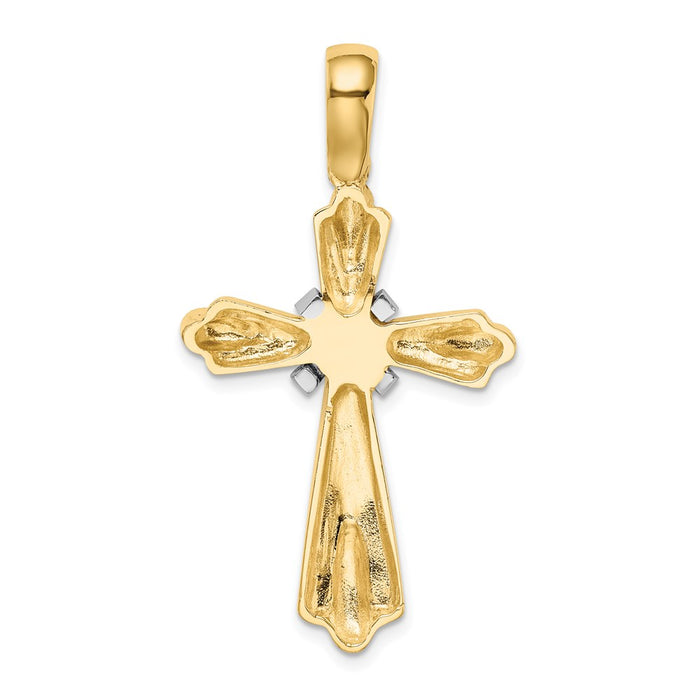 Million Charms 14K With Rhodium-Plated X Center Polished Cross