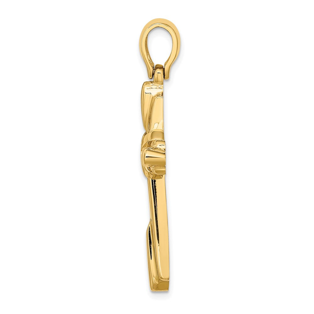 Million Charms 14K Yellow Gold Themed With X Center Polished Cross
