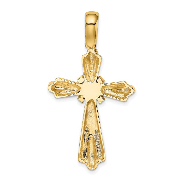 Million Charms 14K Yellow Gold Themed With X Center Polished Cross
