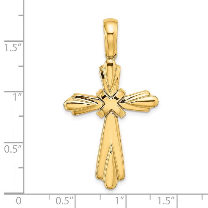 Million Charms 14K Yellow Gold Themed With X Center Polished Cross