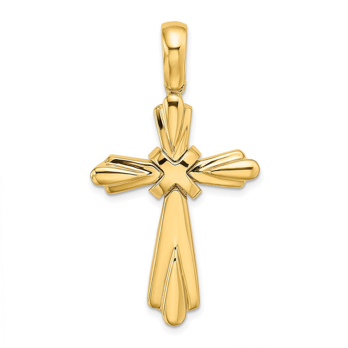 Million Charms 14K Yellow Gold Themed With X Center Polished Cross