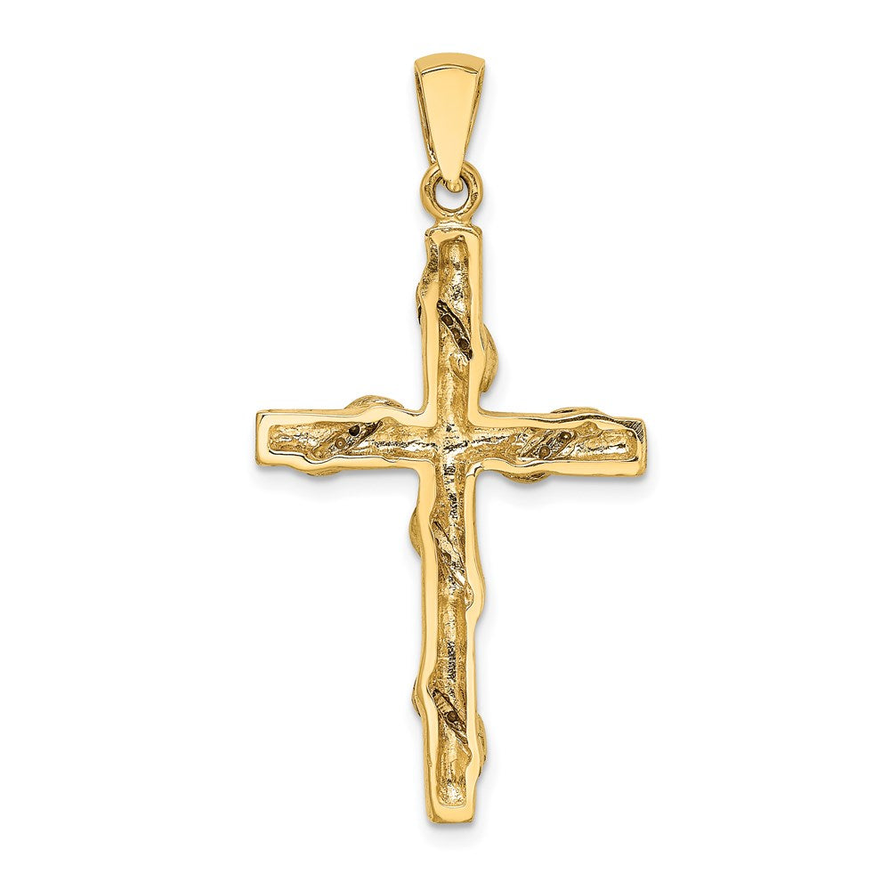 Million Charms 14K Two-Tone 2-D Vine Pattern Relgious Cross Charm