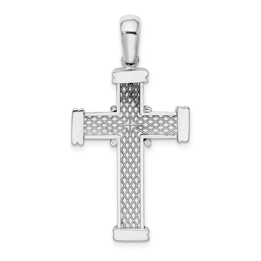 Million Charms 14K White Gold Themed With X In Center Of Relgious Cross Charm