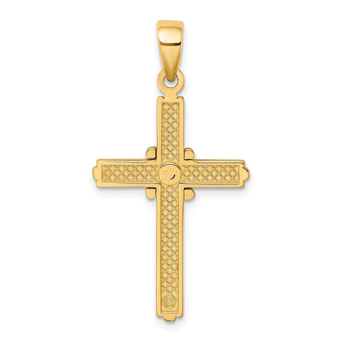 Million Charms 14K Yellow Gold Themed Polished With X Center Relgious Cross Charm