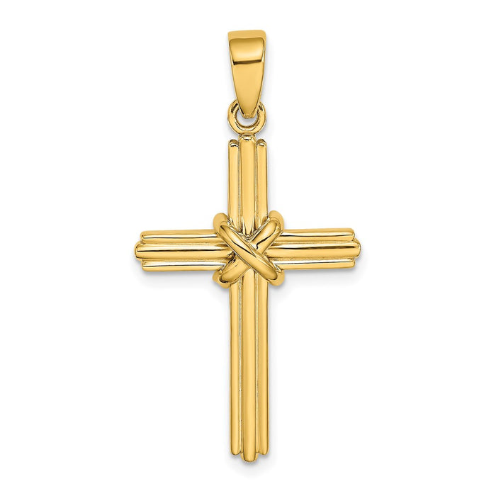 Million Charms 14K Yellow Gold Themed Polished With X Center Relgious Cross Charm