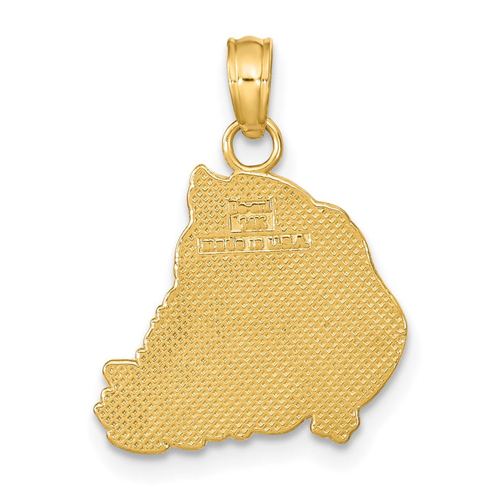 Million Charms 14K Yellow Gold Themed Textured & Flat Santa Face Charm