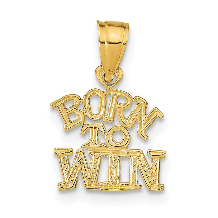 Million Charms 14K Yellow Gold Themed Born To Win Pendant