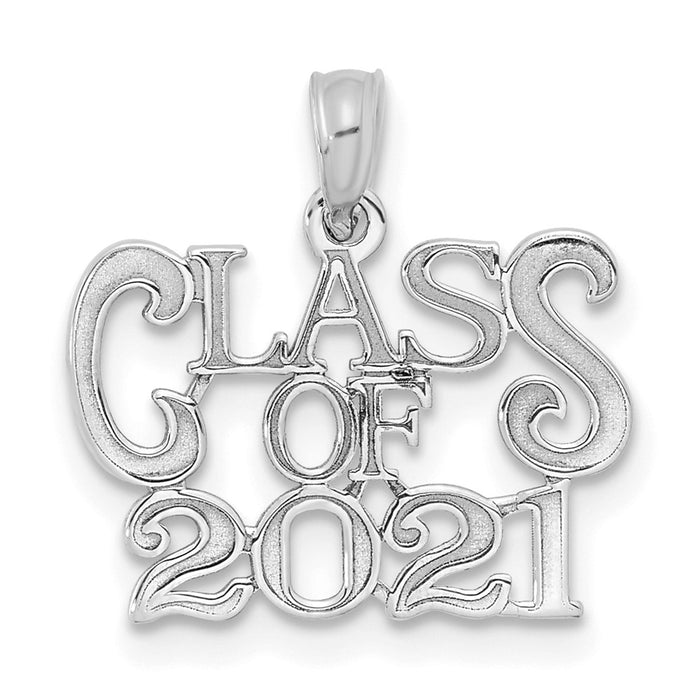 Million Charms 14K White Gold  CLASS OF 2021 Graduation Necklace Charm Pendant