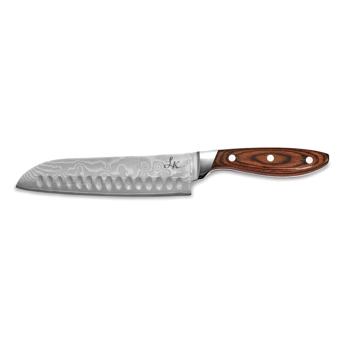 Damascus Steel 67 Layer Pakka Wood Handle 7'' Santoku Knife