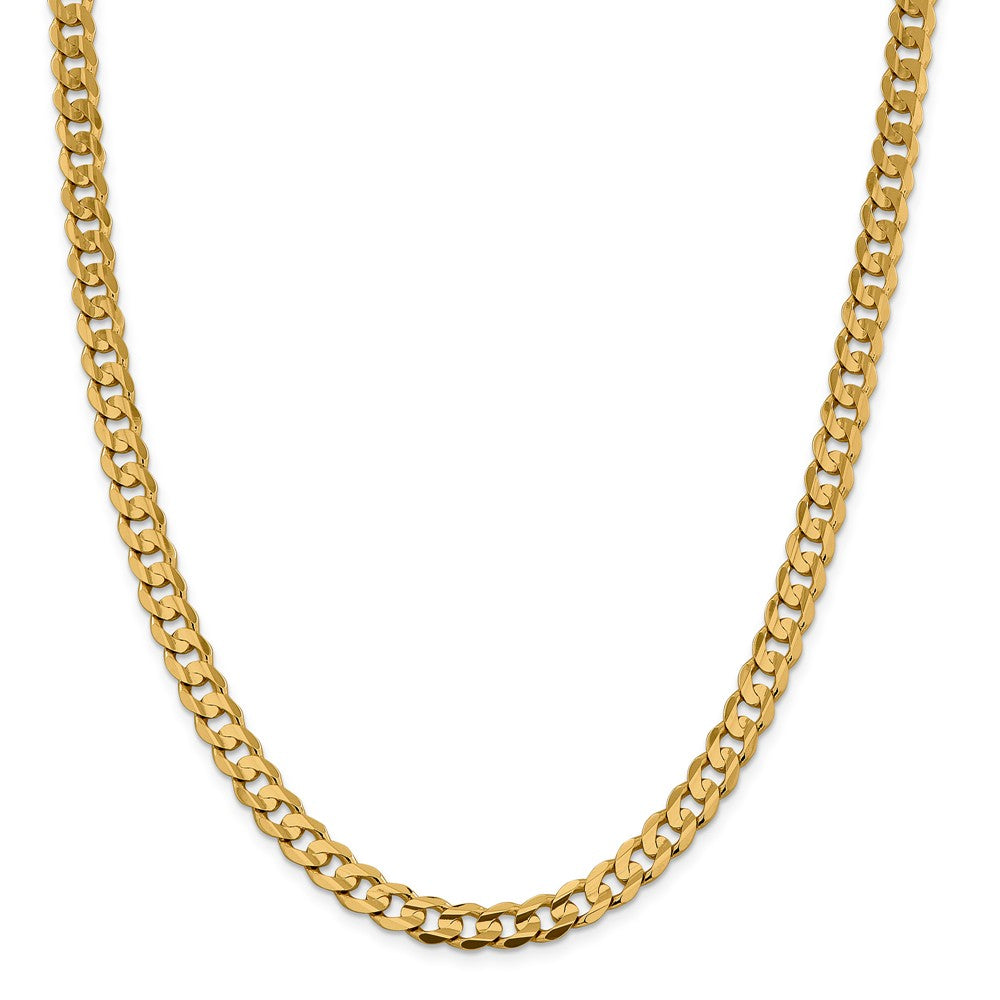 Million Charms 14k Yellow Gold, Necklace Chain, 7.5mm Open Concave Curb Chain, Chain Length: 22 inches