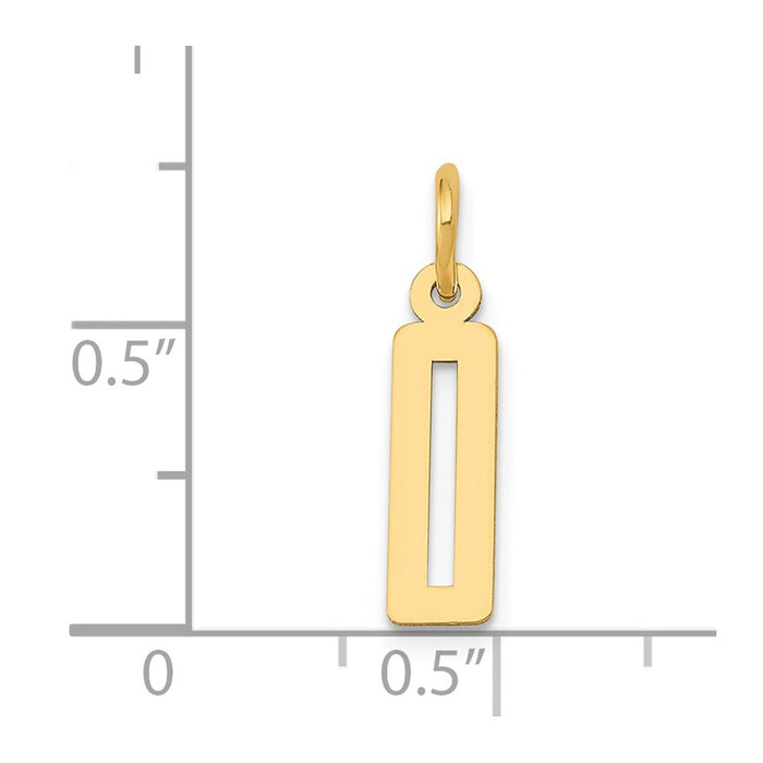 Million Charms 14K Yellow Gold Themed Small Polished Elongated 0 Charm