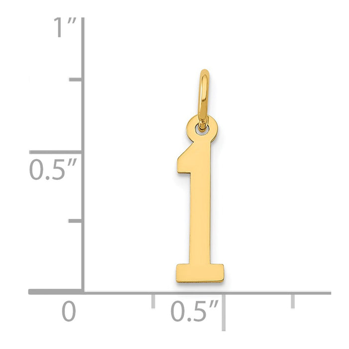 Million Charms 14K Yellow Gold Themed Small Polished Elongated 1 Charm