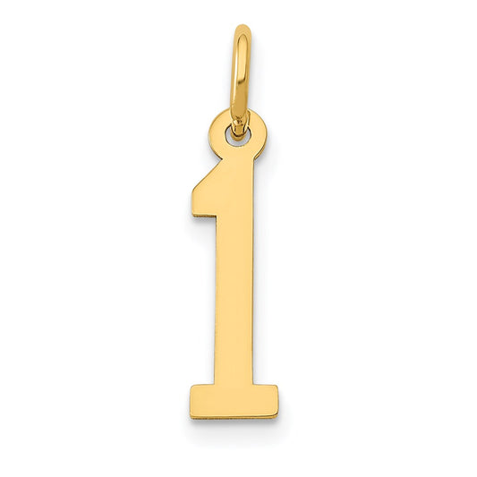 Million Charms 14K Yellow Gold Themed Small Polished Elongated 1 Charm
