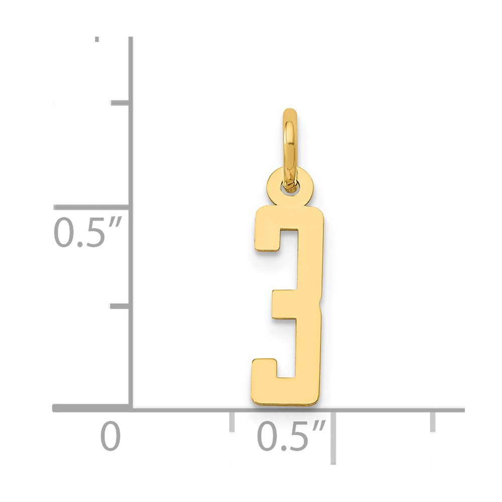 Million Charms 14K Yellow Gold Themed Small Polished Elongated 3 Charm