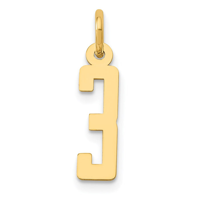 Million Charms 14K Yellow Gold Themed Small Polished Elongated 3 Charm