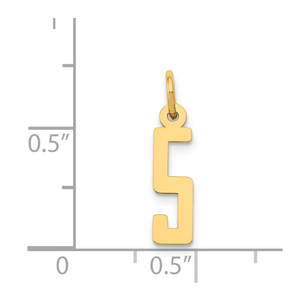 Million Charms 14K Yellow Gold Themed Small Polished Elongated 5 Charm