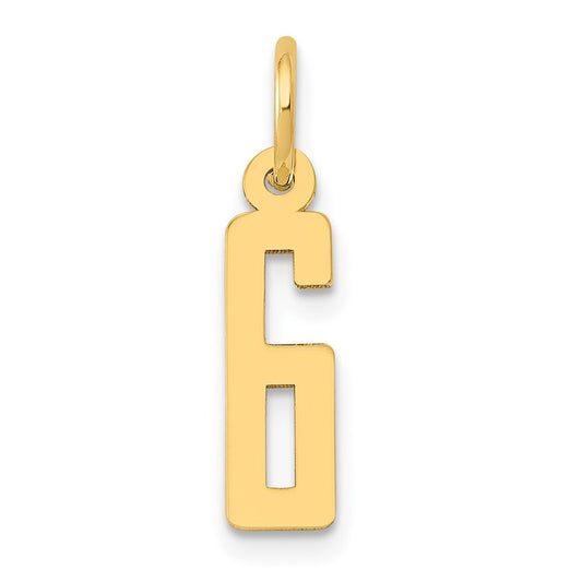 Million Charms 14K Yellow Gold Themed Small Polished Elongated 6 Charm