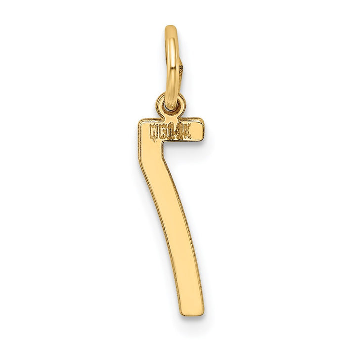 Million Charms 14K Yellow Gold Themed Small Polished Elongated 7 Charm