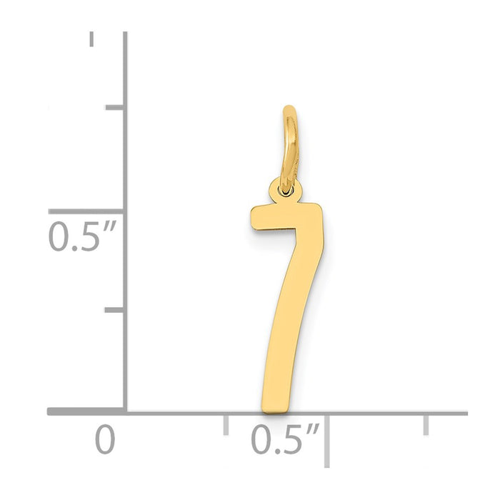 Million Charms 14K Yellow Gold Themed Small Polished Elongated 7 Charm