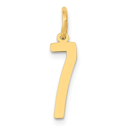 Million Charms 14K Yellow Gold Themed Small Polished Elongated 7 Charm
